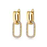 Cushion Style Drop Hoop Earrings - Dracakis Jewellers